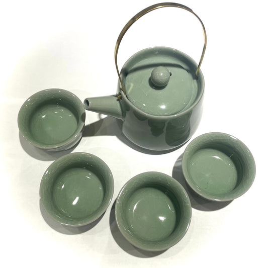 Longquan Celadon Teapot plus 4 Cups