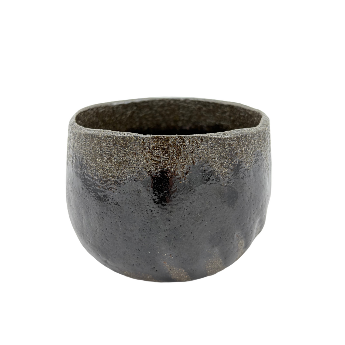 Vintage Chawan Raku Schwarz rau