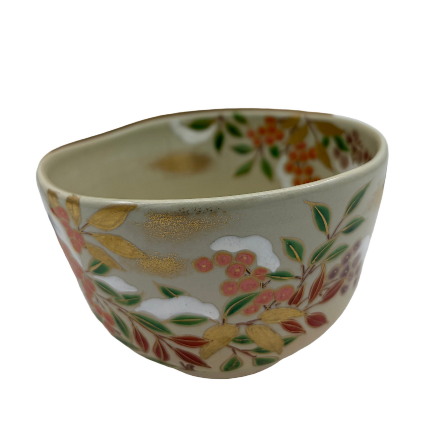 Vintage Chawan Sanddorn im Schnee