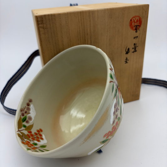 Vintage Chawan Sanddorn im Schnee